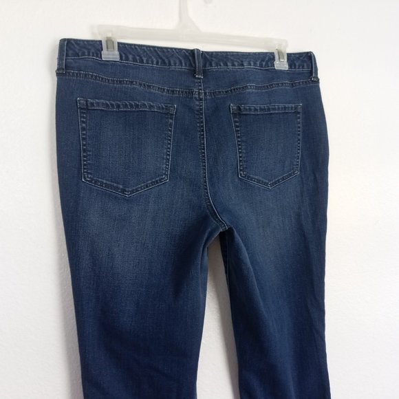 Charter Club Lexington Straight Jeans Women's Size 18 Faux-Pearl-Stud Tummy Pane - Picture 5 of 16